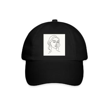Die gezeichnete Lady - Baseballkappe - Schwarz/Schwarz - Vorne
