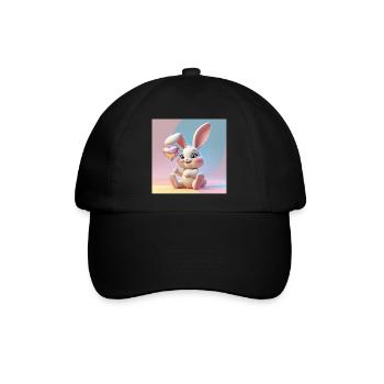 Zinzinuo – süßer Hase für alle - Baseballkappe - Schwarz/Schwarz - Vorne
