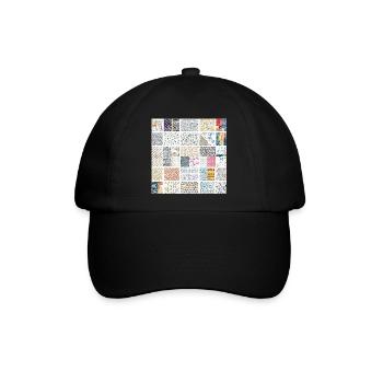 Abstrakte Mosaikmuster-Kunstsammlung - Baseballkappe - Schwarz/Schwarz - Vorne