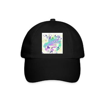 fantasie flower blumen - Baseballkappe - Schwarz/Schwarz - Vorne