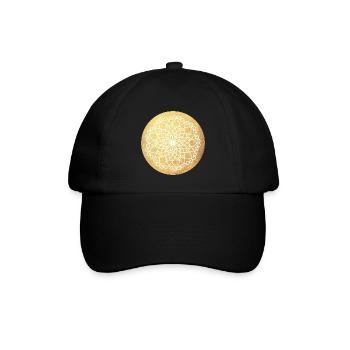 Yoga Ornament Gold Sonne Mandala Meditation Indien - Baseballkappe - Schwarz/Schwarz - Vorne