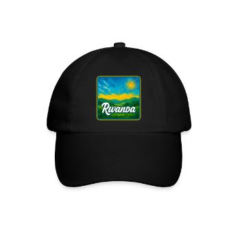 Ruanda – Die grüne Schönheit Afrikas - Baseballkappe - Schwarz/Schwarz - Vorne