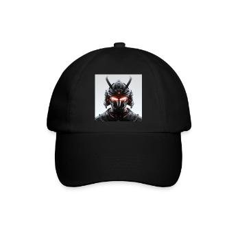 Digitale Samurai Futuristische Maskerade - Baseballkappe - Schwarz/Schwarz - Vorne