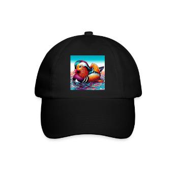 Mandarinente - Baseballkappe - Schwarz/Schwarz - Vorne