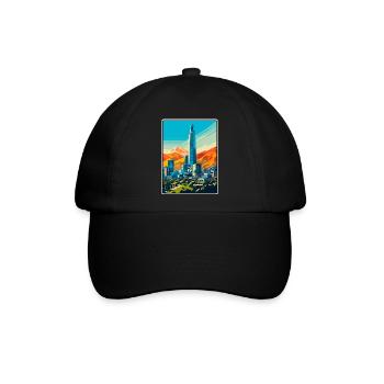 Santiago Chile Vintage-Reiseplakat Cityscape WPA - Baseballkappe - Schwarz/Schwarz - Vorne