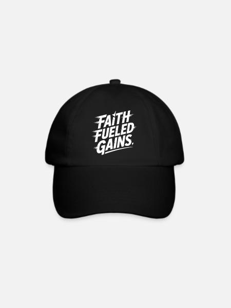 Christlich Faith Fueled Gains Motivation - Baseballkappe - Schwarz/Schwarz