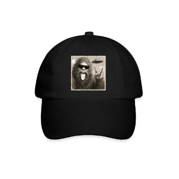 Rock, Rocker, Rock Musik, Rock Hand, Bigfoot UFO - Baseballkappe - Schwarz/Schwarz - Vorne