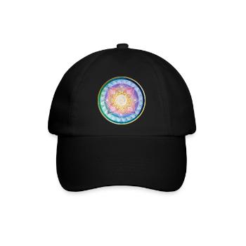 Harmonisches Mandala Meditations design - Baseballkappe - Schwarz/Schwarz - Vorne