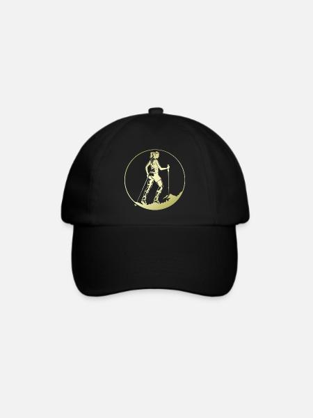 Nordic Walking Silhouette - Baseballkappe - Schwarz/Schwarz