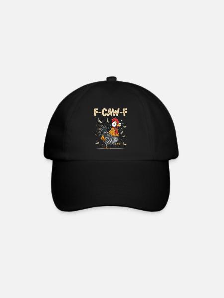 F-Caw-F Hähnchen Meme Lustiger Bielefelder Hähnche - Baseballkappe - Schwarz/Schwarz