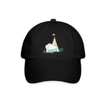 Kamin mit typischem Alentejo-Storch - Baseballkappe - Schwarz/Schwarz - Vorne
