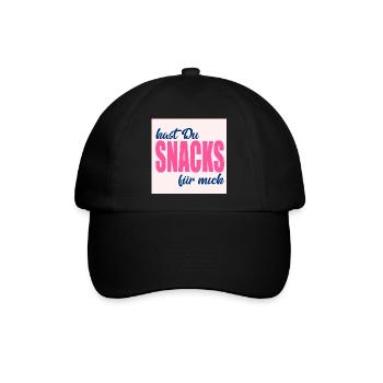 ESSEN SNACKS LIEBEN - Baseballkappe - Schwarz/Schwarz - Vorne