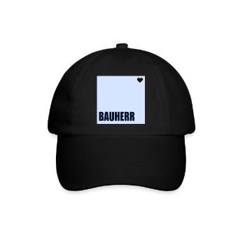 HAUSBAU BAUHERR HERZ - Baseballkappe - Schwarz/Schwarz - Vorne