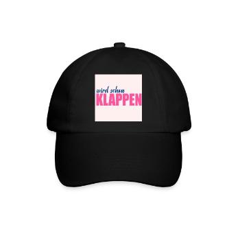 Optimismus - Baseballkappe - Schwarz/Schwarz - Vorne