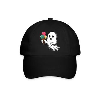 Geist mit Eiscreme Popart - Baseballkappe - Schwarz/Schwarz - Vorne