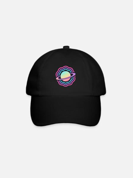 Kosmischer Planet Stilisierte Galaktische Kugel - Baseballkappe - Schwarz/Schwarz