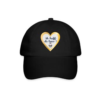 Plattdeutsch Ich liebe dich - Baseballkappe - Schwarz/Schwarz - Vorne