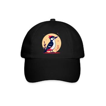 Buntspecht mit roter Haube - Baseballkappe - Schwarz/Schwarz - Vorne