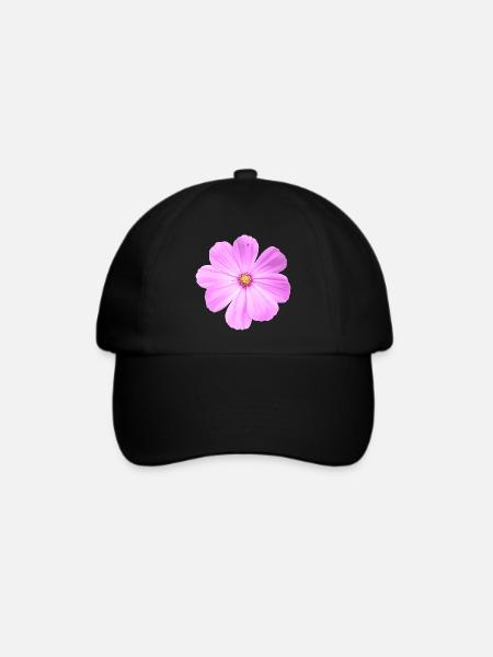 Blume - Baseballkappe - Schwarz/Schwarz