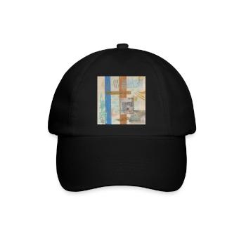 Abstrakte Collage - Baseballkappe - Schwarz/Schwarz - Vorne