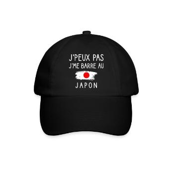 Ich kann nicht, ich bin Barre in Japan Humor Reisen - Baseballkappe - Schwarz/Schwarz - Vorne