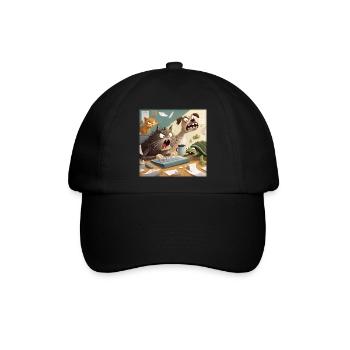 Tierisches Bürochaos - Baseballkappe - Schwarz/Schwarz - Vorne
