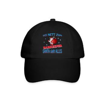 SANTA BARKEEPER - Baseballkappe - Schwarz/Schwarz - Vorne