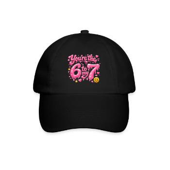 Du bist die 6 zu meiner 7  - Baseballkappe - Schwarz/Schwarz - Vorne