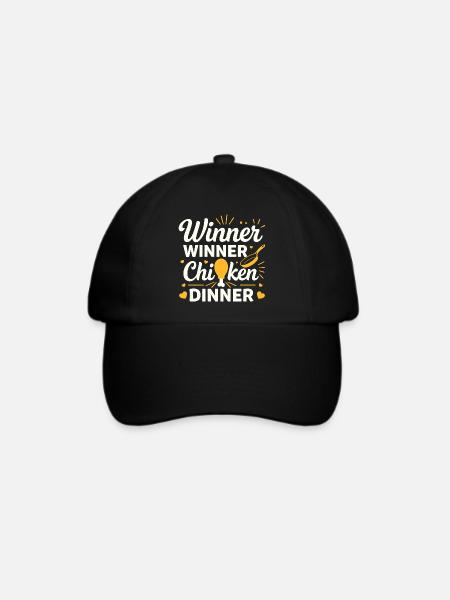 Gewinner-Hühnchen-Dinner-T-Shirt - Baseballkappe - Schwarz/Schwarz