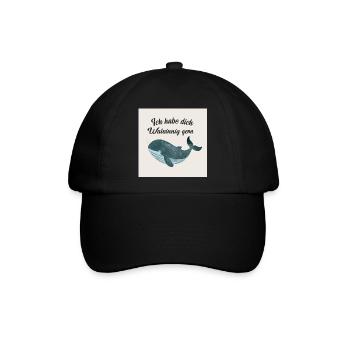 Nicht wahnsinnig. Nur anders normal. Wal - Baseballkappe - Schwarz/Schwarz - Vorne
