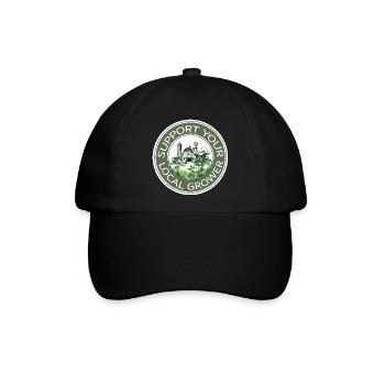 Support your local grower - Baseballkappe - Schwarz/Schwarz - Vorne