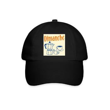 Sonntagskaffee-Croissant - Baseballkappe - Schwarz/Schwarz - Vorne