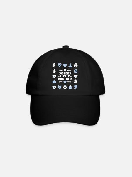 Schwester & Kleiner Bruder Motiv - Baseballkappe - Schwarz/Schwarz