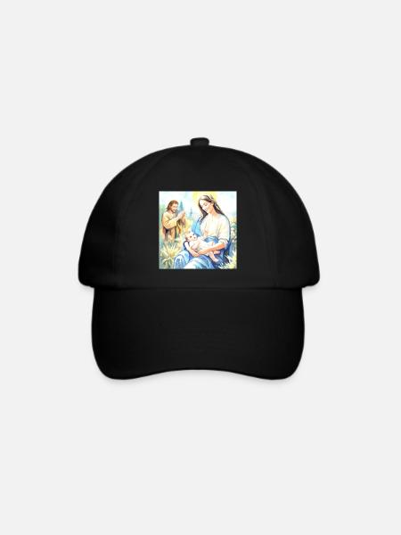 Jesu Geburt – Die Heilige Familie - Baseballkappe - Schwarz/Schwarz