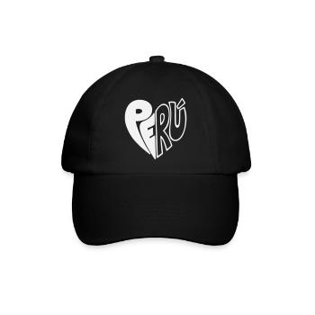 Peru Hand Drawn Logo - Farbe variabel  - Baseballkappe - Schwarz/Schwarz - Vorne