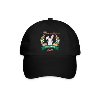 Mein erstes Osterfest 2026 – Süßer Osterhase - Baseballkappe - Schwarz/Schwarz - Vorne