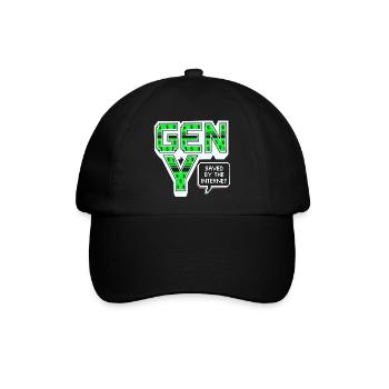 Generation Y, gen Y , Millennials Shirt, Hoodie - Baseballkappe - Schwarz/Schwarz - Vorne