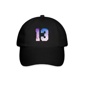 Ausgabe 13 – 13. Jubiläumsgeschenk - Baseballkappe - Schwarz/Schwarz - Vorne