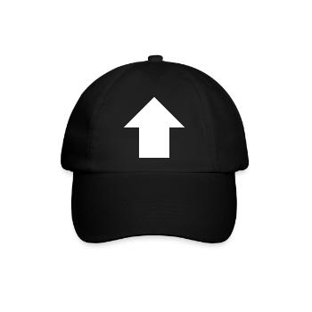 Pfeil-oben-Schild - Baseballkappe - Schwarz/Schwarz - Vorne
