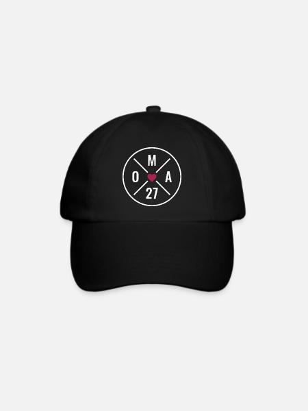 Oma 27 Herz - Baseballkappe - Schwarz/Schwarz