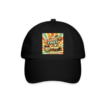Retro-Sommer - Baseballkappe - Schwarz/Schwarz - Vorne