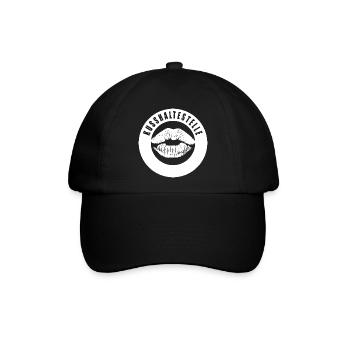 Kusshaltestelle - Kussmund - Dont Talk Just Kiss - Baseballkappe - Schwarz/Schwarz - Vorne