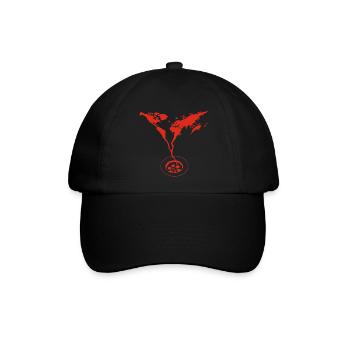Das Ende der Welt (rot) - Baseballkappe - Schwarz/Schwarz - Vorne