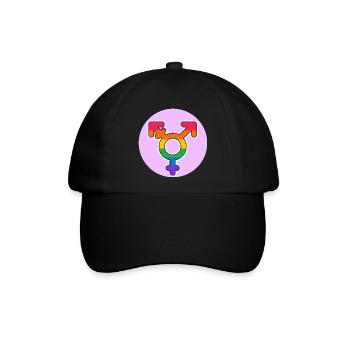 Transgender Pride Regenbogen Symbol - Baseballkappe - Schwarz/Schwarz - Vorne