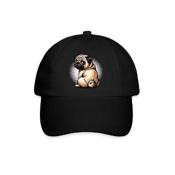 Mops Möpse Mopsbesitzer Mopsliebhaber Mopshalter - Baseballkappe - Schwarz/Schwarz - Vorne