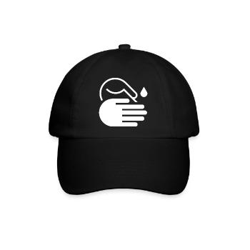 Hände waschen Icon - Baseballkappe - Schwarz/Schwarz - Vorne