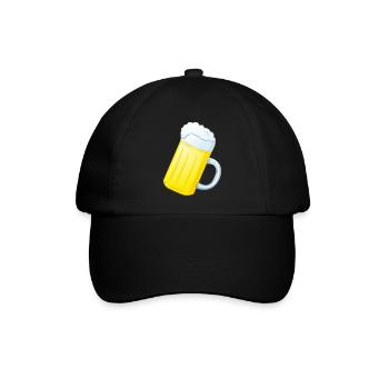 Bierkrug - Baseballkappe - Schwarz/Schwarz - Vorne