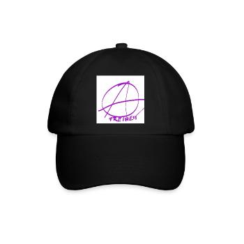 Freiheit im Kreis der Anarchie – Lila Linien - Baseballkappe - Schwarz/Schwarz - Vorne