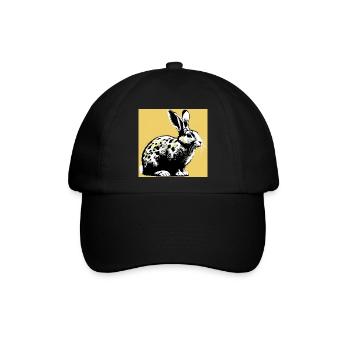 Kaninchen - Baseballkappe - Schwarz/Schwarz - Vorne