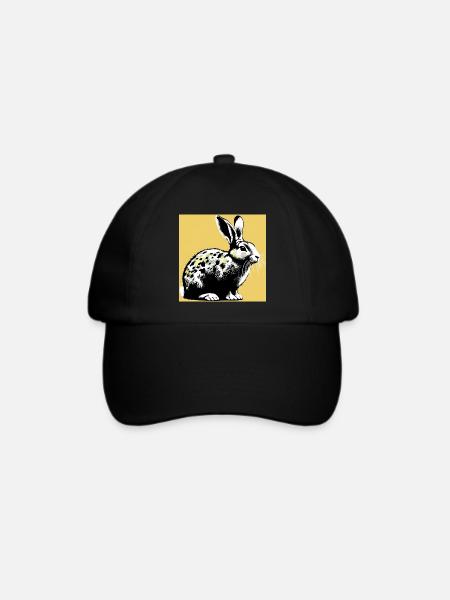 Kaninchen - Baseballkappe - Schwarz/Schwarz